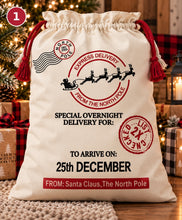 Load image into Gallery viewer, Personalized Santa Sack | North Pole Express Christmas Gift Bag | 9 Designs