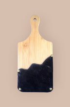 Load image into Gallery viewer, Cowhide Mini Cutting Board | Western Charcuterie Board | 11βx5β Wood Serving Board | Genuine Cowhide Kitchen Decor | Rustic Hostess Gift