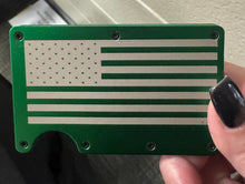 Load image into Gallery viewer, Custom Engraved Slim Wallet | Engraved Wallet | American Flag| Gift for Best Man | Custom  | Card Wallet | Metal Wall