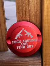 Load image into Gallery viewer, Zyn Nicotine Pouch Tin | Snus Tin | Engraved Fuck Around and Find Out AR15 | Aluminum Nicotine Pouch Tin | Gift for him | Zyn Tin