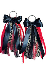 Load image into Gallery viewer, Cowgirl Boot Bows | Western Boot Accessories | Rodeo Outfit Ribbon Bows | Leopard Lace Boot Charms | Country Concert Outfit | Gift for Her