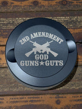 Load image into Gallery viewer, Nicotine Pouch Tin | Snus Tin | 2nd Amendment | God, Guns, Guts| Aluminum Travel Tin