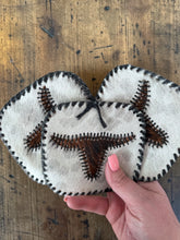 Load image into Gallery viewer, Cowhide Coasters Set of 4 | Longhorn Hair on Hide Coasters | Western Leather Drink Coasters | Rustic Ranch Decor | Cowboy Bar Coasters Gift