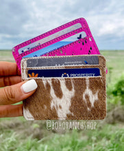 Load image into Gallery viewer, Western Cowhide Credit Card Holder - Money holder
