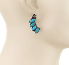 Load image into Gallery viewer, Western Concho Semi Stone Stud Earrings
