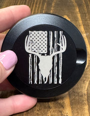 Nicotine Pouch Tin | Snus Tin | Engraved with American Flag | Cow Skull| Aluminum Nicotine Pouch Tin | Gift for him