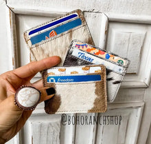 Load image into Gallery viewer, Western Cowhide Credit Card Holder - Money holder
