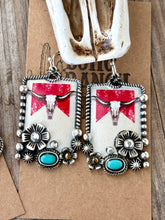 Load image into Gallery viewer, Western Style Pendant with Turquoise Stone Drop Earrings
