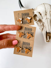 Load image into Gallery viewer, Steer Head Cowhead Cowhide Stud Earrings
