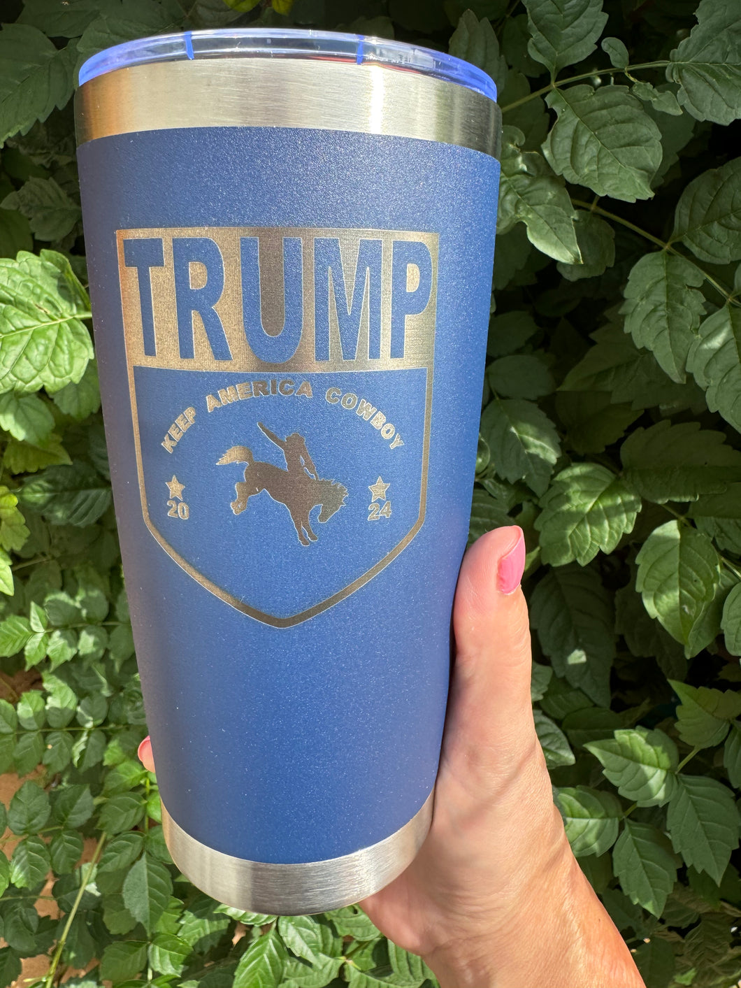 20oz Laser Engraved Tumbler | Keep America Cowboy | Trump 2024 | Custom Tumbler | Personalized