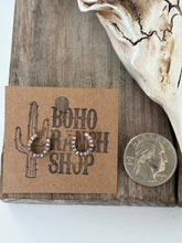 Load image into Gallery viewer, Dainty Western Style Horseshoe with Rhinestone Earrings
