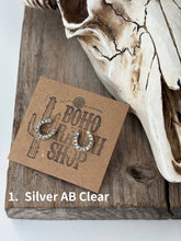 Load image into Gallery viewer, Dainty Western Style Horseshoe with Rhinestone Earrings
