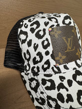Load image into Gallery viewer, Upcycled | Trucker Hat | Leopard Print Hat| Patch Trucker Hat | Baseball Cap

