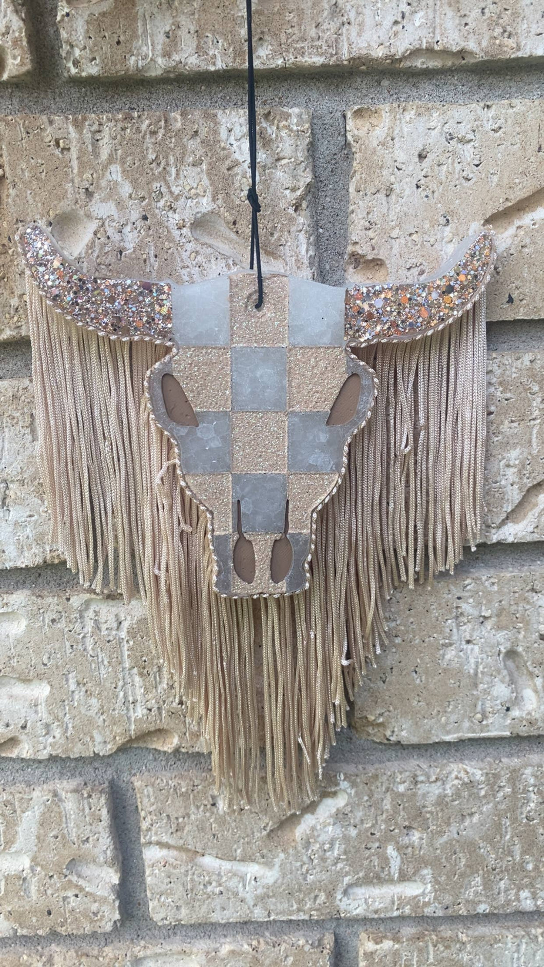 Checkered Bull Skull Freshie