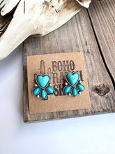 Load image into Gallery viewer, Western Heart Stone Stud Earrings
