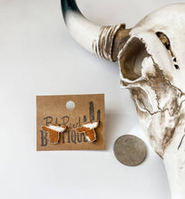 Load image into Gallery viewer, Steer Head Cowhead Cowhide Stud Earrings
