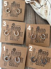 Load image into Gallery viewer, Dainty Western Style Horseshoe with Rhinestone Earrings

