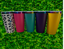 Load image into Gallery viewer, 20oz Laser Engraved Tumbler | Full Wrap Leopard Print | Custom Tumbler | Personalized | Rainbow Tumbler
