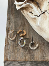 Load image into Gallery viewer, Dainty Western Style Horseshoe with Rhinestone Earrings
