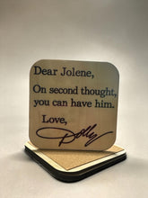 Load image into Gallery viewer, Funny Wood Coasters with Cork Backing | Sarcastic Drink Coasters | 4x4 Printed Wooden Coaster | Funny Gift | Western Home Bar Decor
