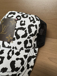 Upcycled | Trucker Hat | Leopard Print Hat| Patch Trucker Hat | Baseball Cap