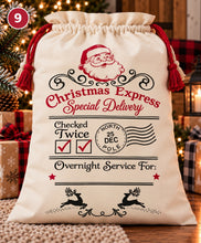 Load image into Gallery viewer, Personalized Santa Sack | North Pole Express Christmas Gift Bag | 9 Designs
