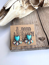 Load image into Gallery viewer, Western Heart Stone Stud Earrings
