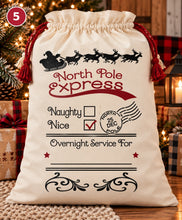Load image into Gallery viewer, Personalized Santa Sack | North Pole Express Christmas Gift Bag | 9 Designs
