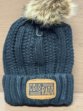 Load image into Gallery viewer, Custom Leather Patch Colorado Beanie | Winter Hat | Custom Beanie | Women’s Winter Hat | Colorado Gift | Rocky Mountains | Pom Pom Beanie
