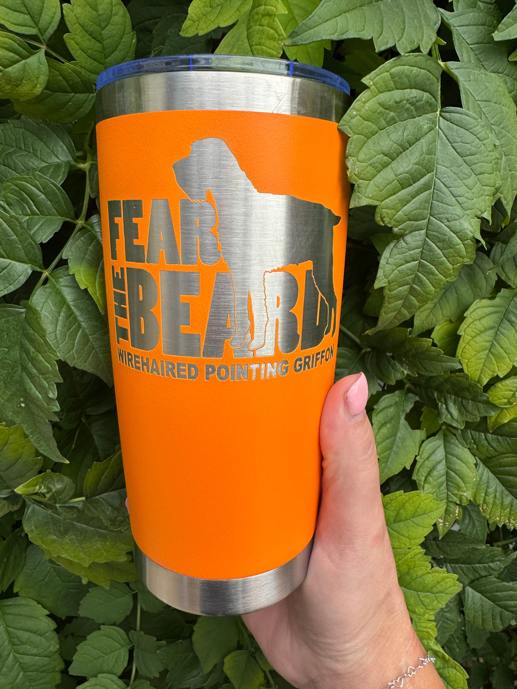 20oz Laser Engraved Tumbler | Wirehaired Pointing Griffon | Fear the Beard | Custom Tumbler | Personalized