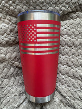Load image into Gallery viewer, 20oz Laser Engraved Tumbler | American Flag | USA | Patriotic | Custom Tumbler | Personalized
