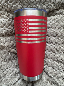 20oz Laser Engraved Tumbler | American Flag | USA | Patriotic | Custom Tumbler | Personalized