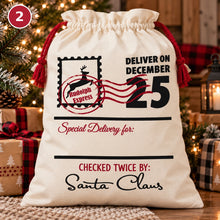 Load image into Gallery viewer, Personalized Santa Sack | North Pole Express Christmas Gift Bag | 9 Designs
