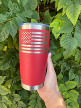 Load image into Gallery viewer, 20oz Laser Engraved Tumbler | American Flag | USA | Patriotic | Custom Tumbler | Personalized
