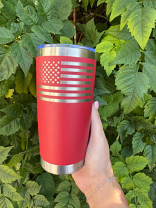 20oz Laser Engraved Tumbler | American Flag | USA | Patriotic | Custom Tumbler | Personalized