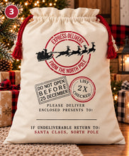 Load image into Gallery viewer, Personalized Santa Sack | North Pole Express Christmas Gift Bag | 9 Designs
