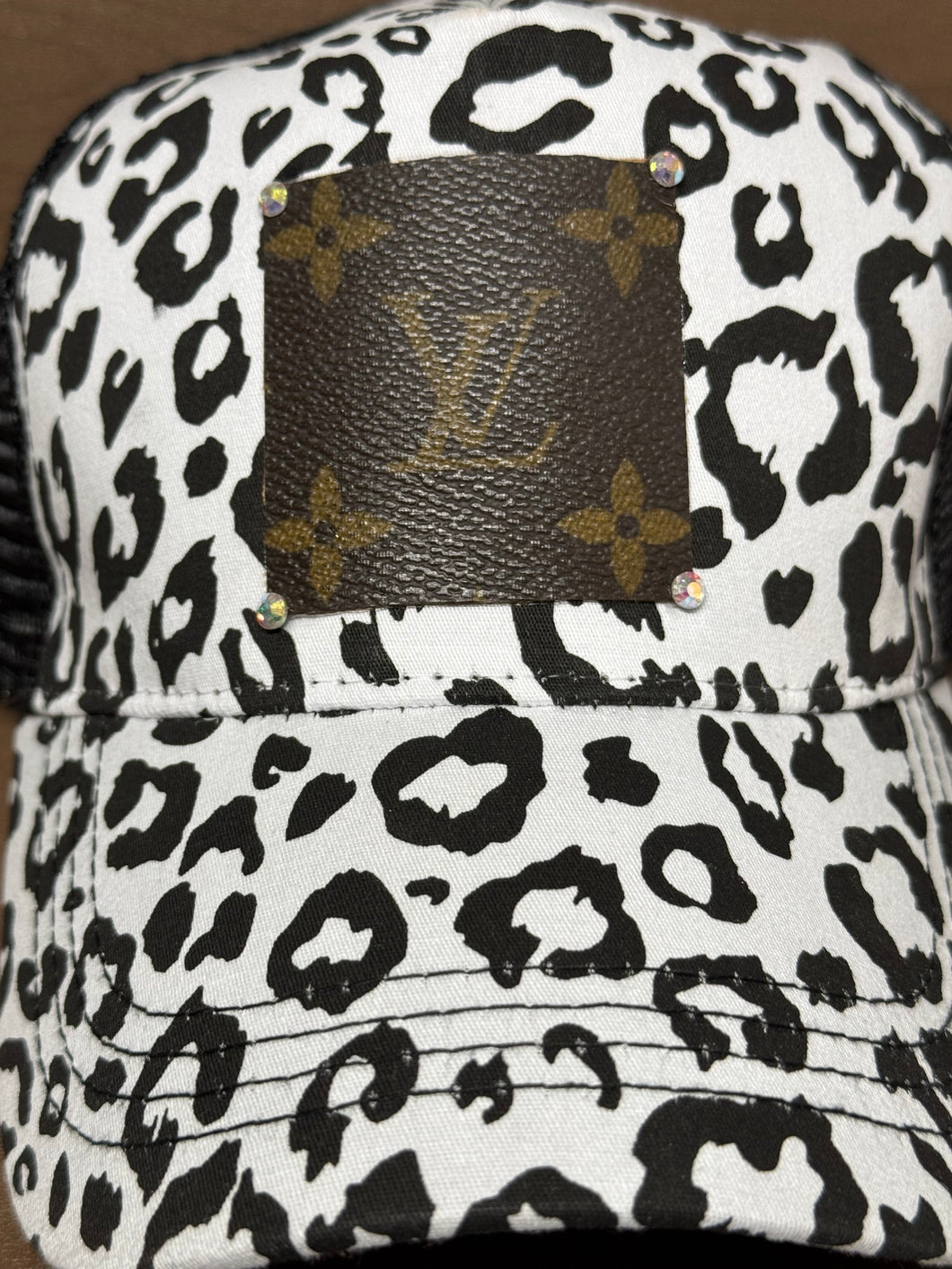 Upcycled | Trucker Hat | Leopard Print Hat| Patch Trucker Hat | Baseball Cap