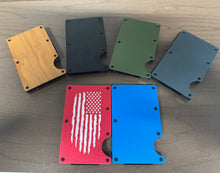 Load image into Gallery viewer, Custom Engraved Slim Wallet | Engraved Wallet | Distressed American Flag | Gift for Best Man | Birthday | Custom  | Card Wallet | Metal Wall
