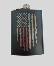 Load image into Gallery viewer, 8oz Laser Engraved Flask | American Flag | Patriotic | Gift for Him
