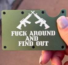 Load image into Gallery viewer, Custom Engraved Slim Wallet | Engraved Wallet | Fuck Around and Find Out AR15 | Gift for Best Man | Birthday | Custom  | Card Wallet | Metal Wall
