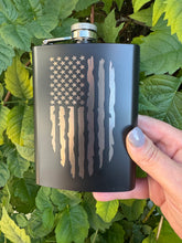 Load image into Gallery viewer, 8oz Laser Engraved Flask | American Flag | Patriotic | Gift for Him
