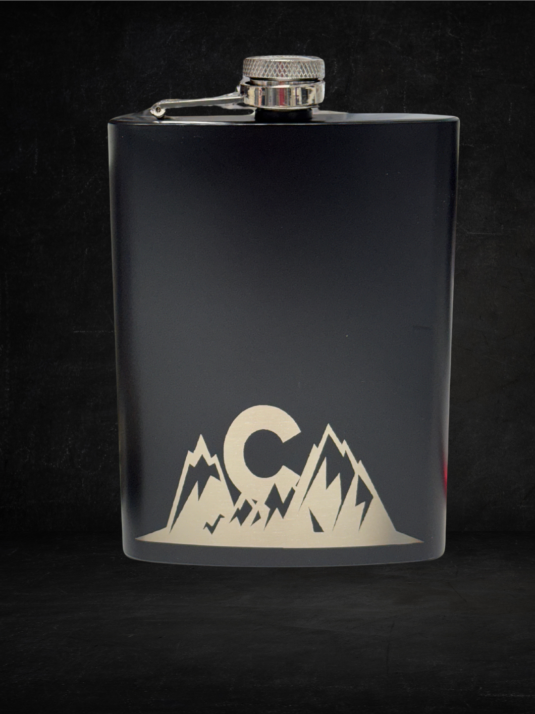 8oz Laser Engraved Flask | Colorado with Mountains | Gift for Him