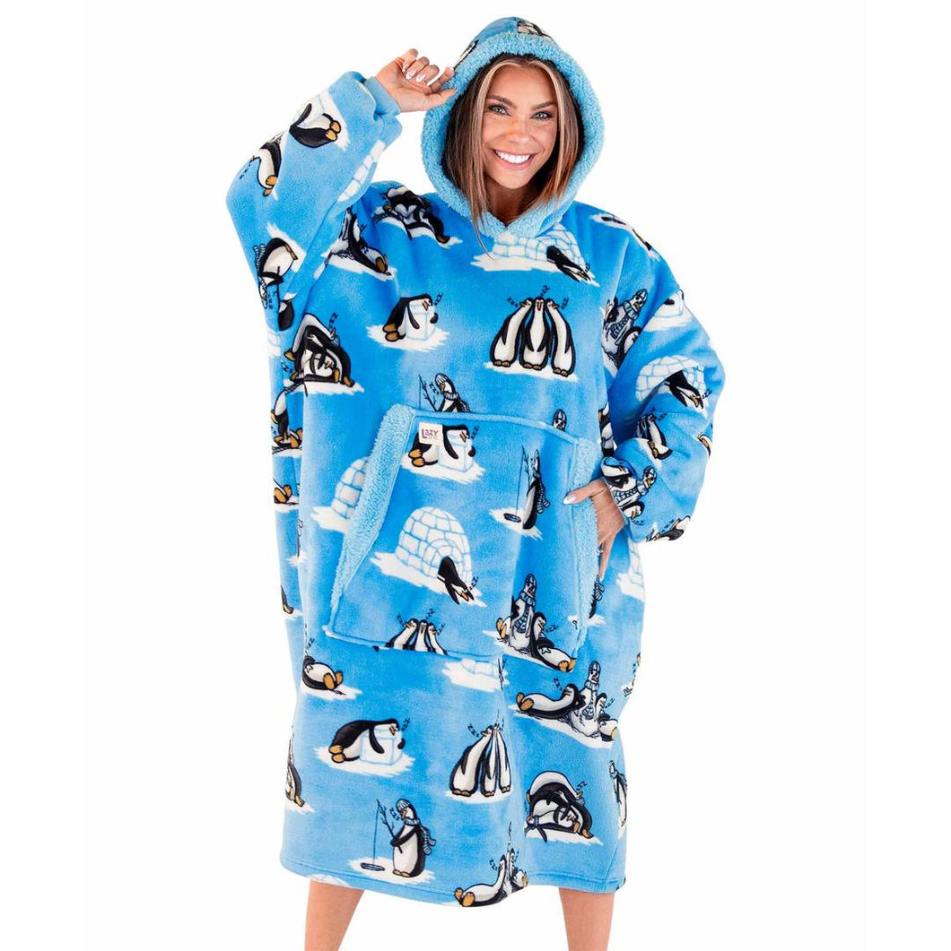 Out Cold Penguin Blanket Hoodie