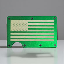 Load image into Gallery viewer, American Flag Minimalist Wallet – Metal RFID Blocking Wallet for Men | Slim Tactical Card Holder | Patriotic EDC Gift
