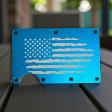 Load image into Gallery viewer, American Flag Minimalist Wallet – Metal RFID Blocking Wallet for Men | Slim Tactical Card Holder | Patriotic EDC Gift
