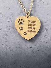 Load image into Gallery viewer, Personalized Pet Memorial Necklace | Custom Dog Name Necklace | Pet Loss Gift | Paw Print Heart Pendant | Sympathy Gift for Dog Mom
