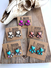 Load image into Gallery viewer, Western Heart Stone Stud Earrings

