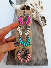 Load image into Gallery viewer, Western Concho Semi Stone Stud Earrings
