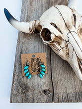 Load image into Gallery viewer, Western Concho Semi Stone Stud Earrings

