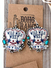 Load image into Gallery viewer, Western Style Pendant with Turquoise Stone Drop Earrings
